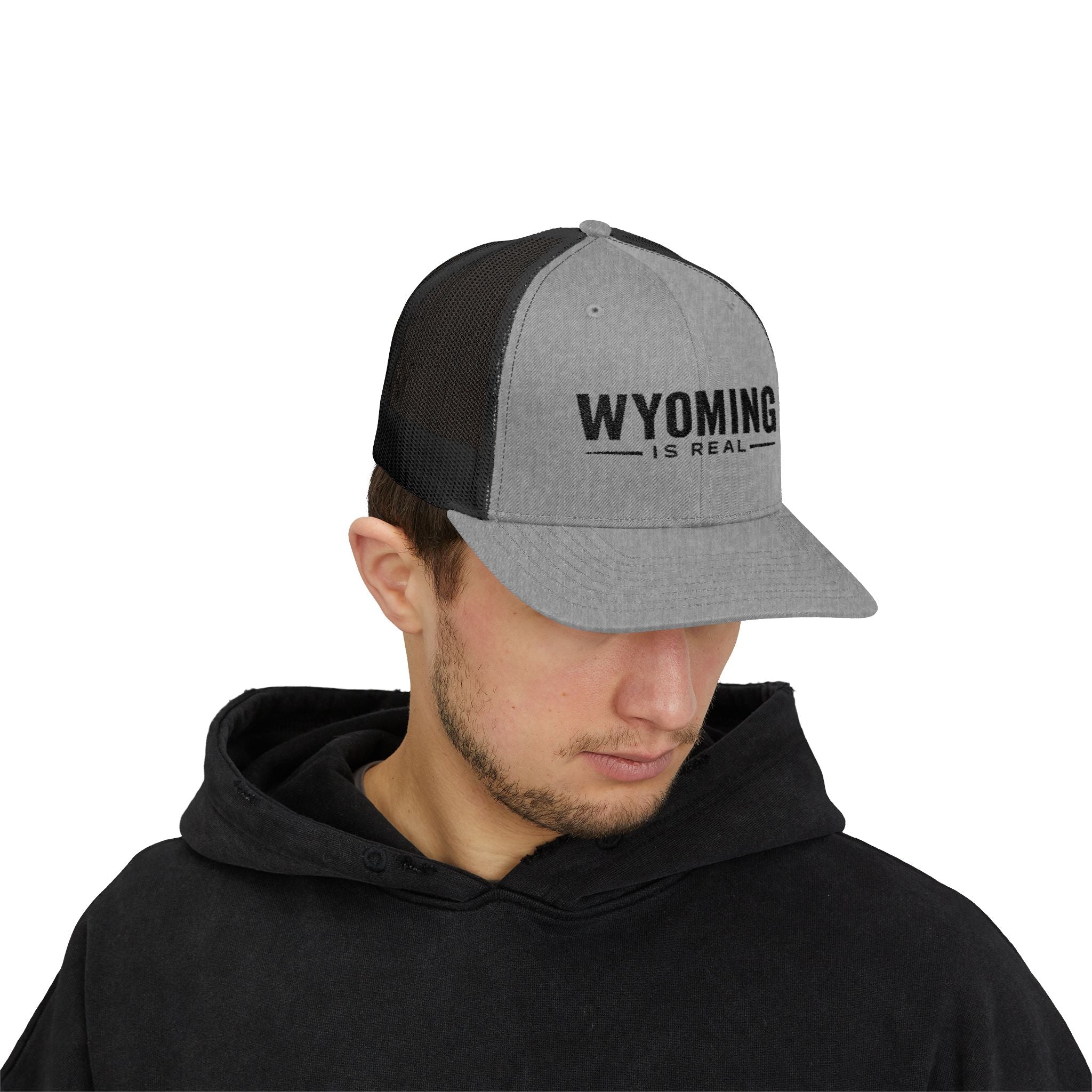 Wyoming Is Real Snapback Trucker Cap — Vintage Outdoor Mesh Hat