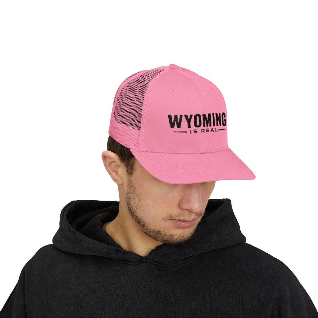 Wyoming Is Real Snapback Trucker Cap — Vintage Outdoor Mesh Hat