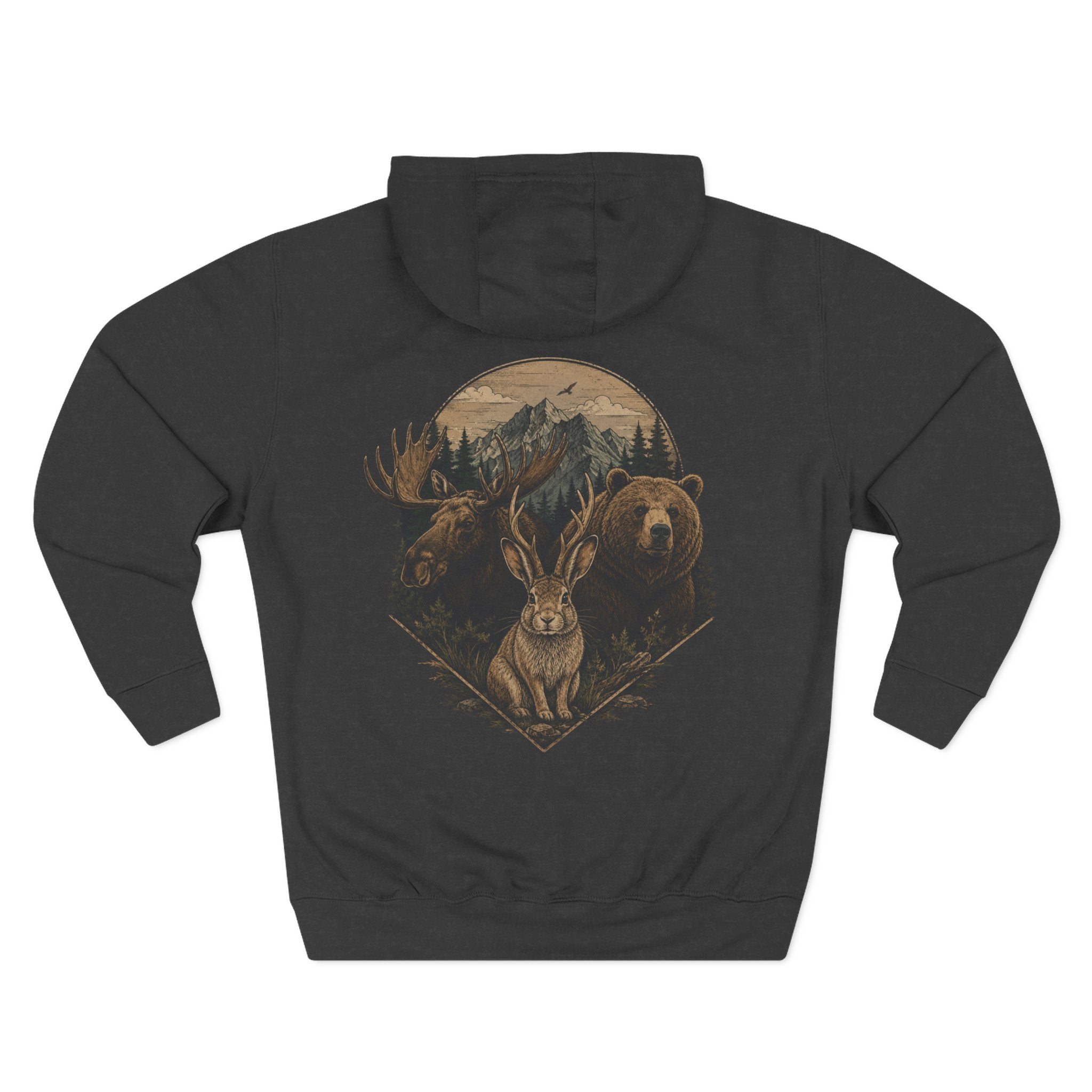 Wild Wyoming Hoodie — Bear, Jackalope, Moose
