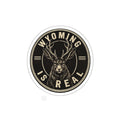 Wyoming Is Real Sticker — Vintage Deer Die-Cut Vinyl Sticker
